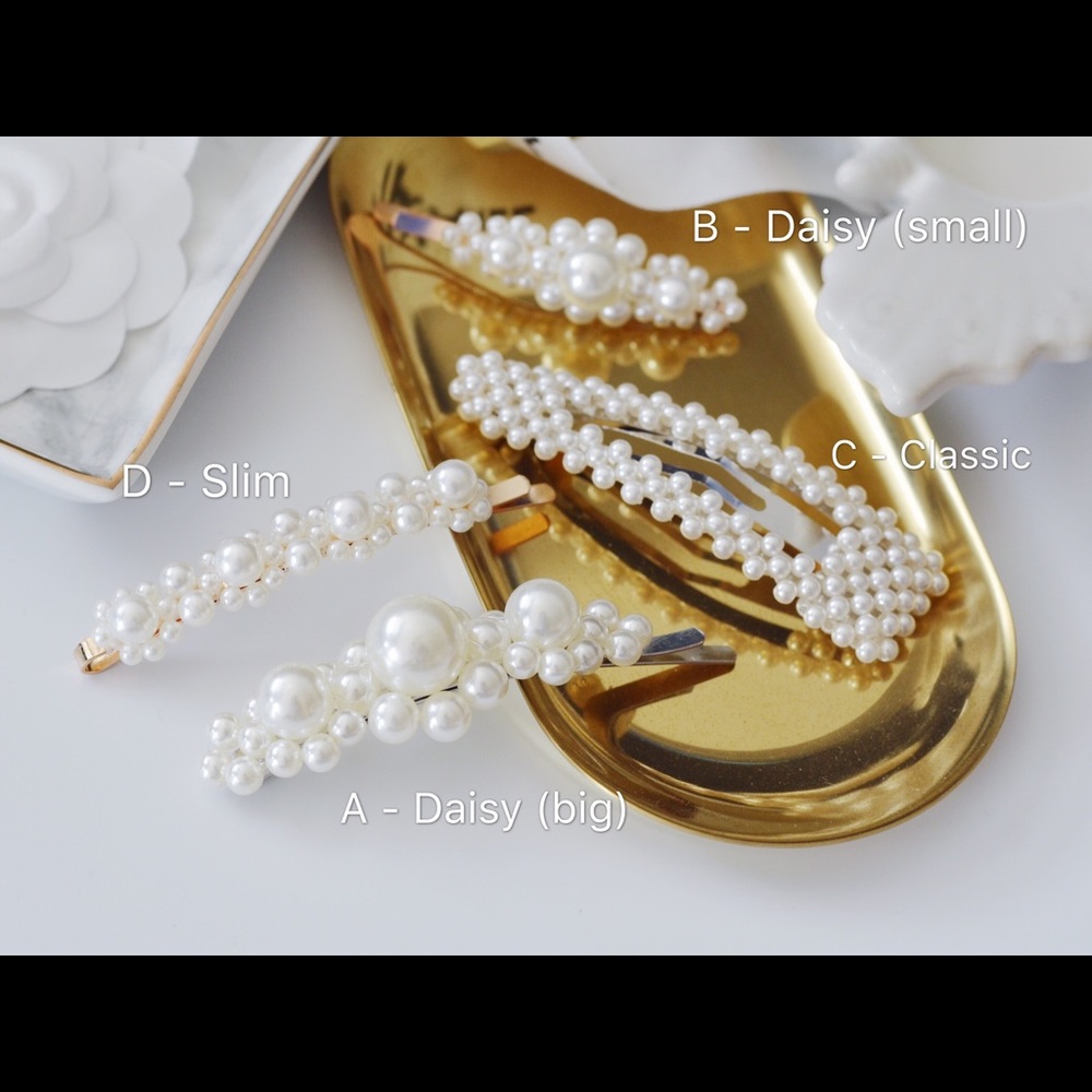 One piece Retro Pearl Hair Pins Clips Barrettes - Picture 3 of 8